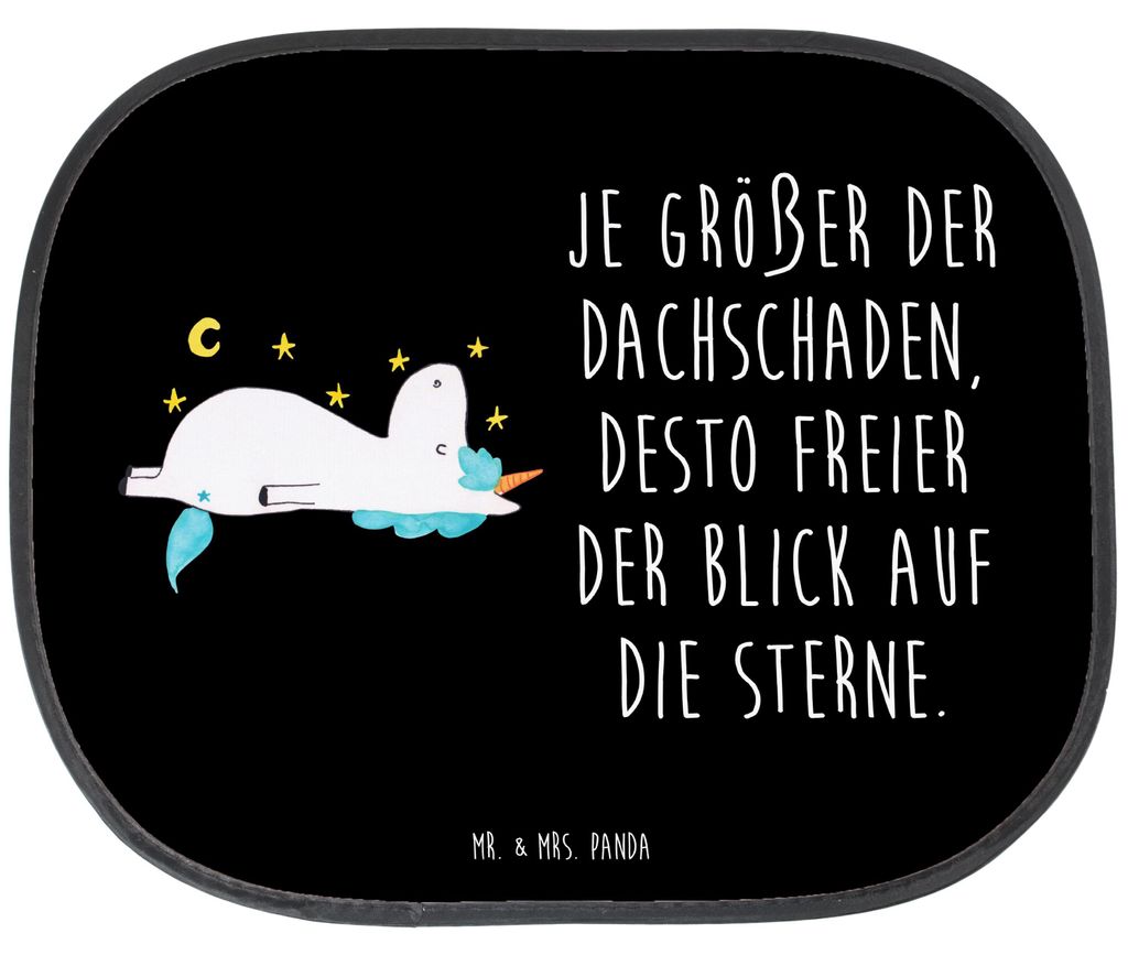 Mr. & Mrs. Panda Sonnenblende Auto Einhorn Sternenhimmel - Schwarz - Geschenk, Sonnenschutz, Verrückt, für, Sterne, Unicorn, autofenster, saugnap...