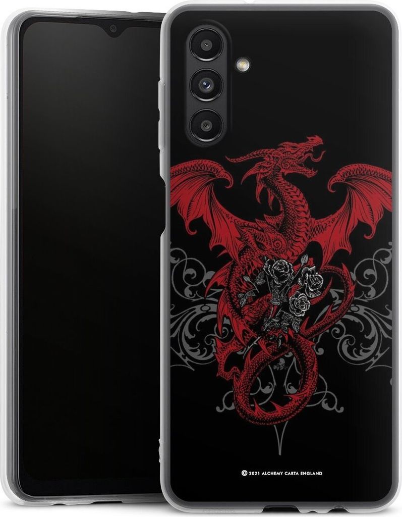 DeinDesign Handyhülle für Samsung Galaxy A13 5G Silikon Hülle Case Smartphone Schutzhülle Drache Gothic Rot