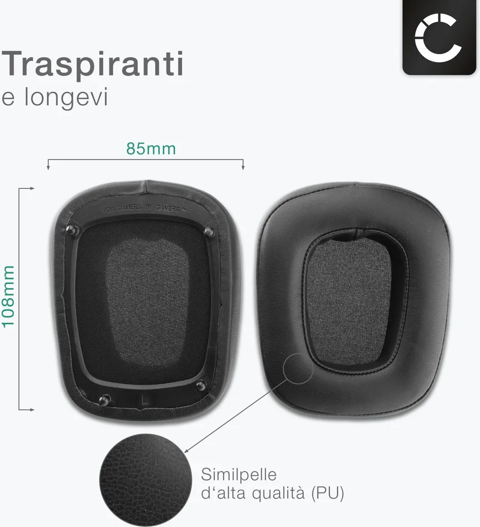 2 Cuscinetti Ricambio Headset Professionale | Imbottitura Confortevole - 3