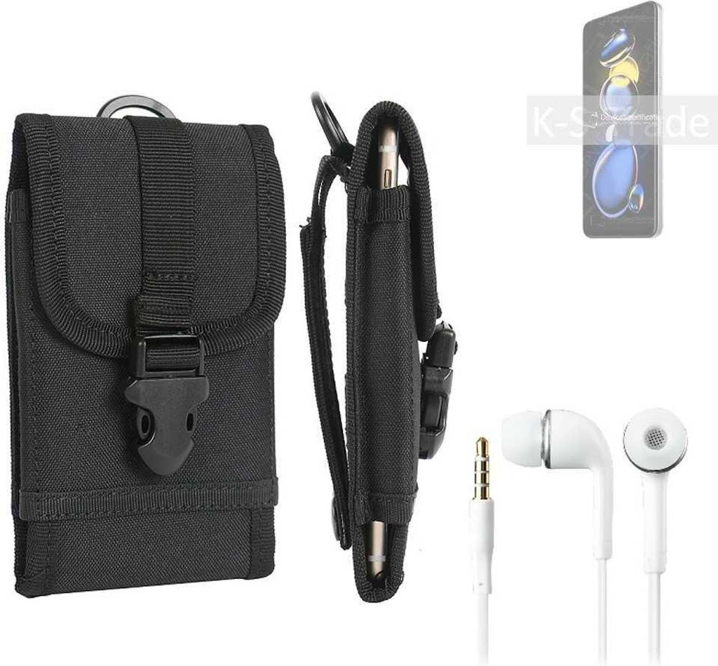 K-S-Trade Holster Schutz Hülle kompatibel mit Xiaomi Redmi Note 11T Pro+ Gürteltasche Handy Hülle Tasche outdoor Seitentasche schwarz 1x +