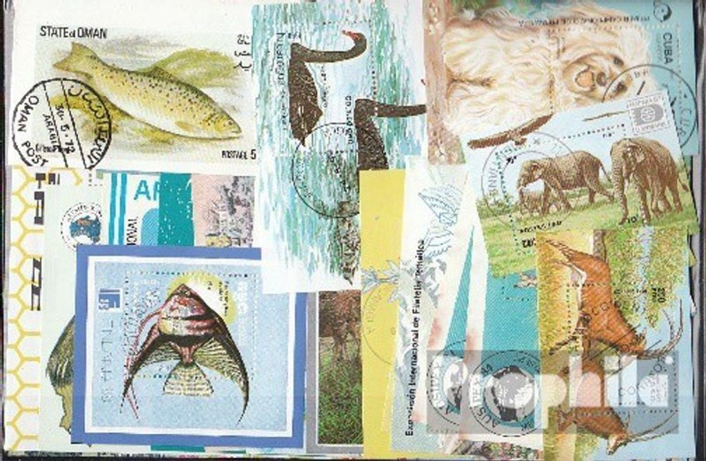 Briefmarken Motive 25 verschiedene Tiere Blöcke