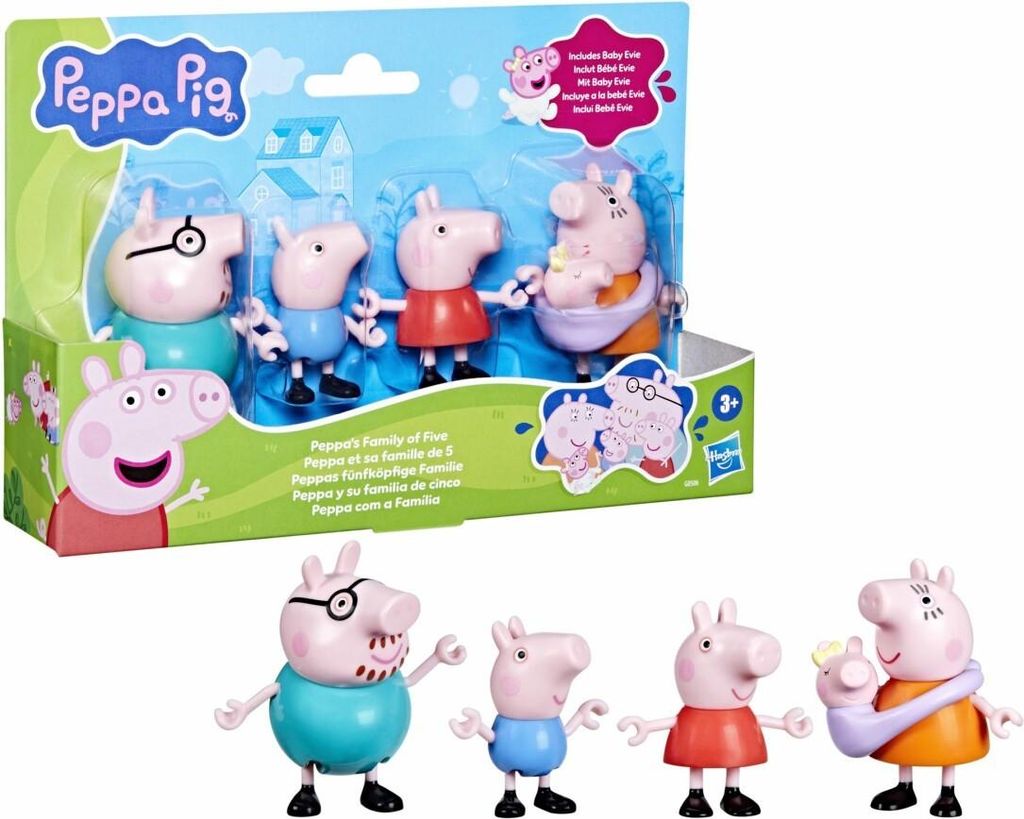 Hasbro PEP Peppas fünfköpfige Familie Figurenset Produktbild 