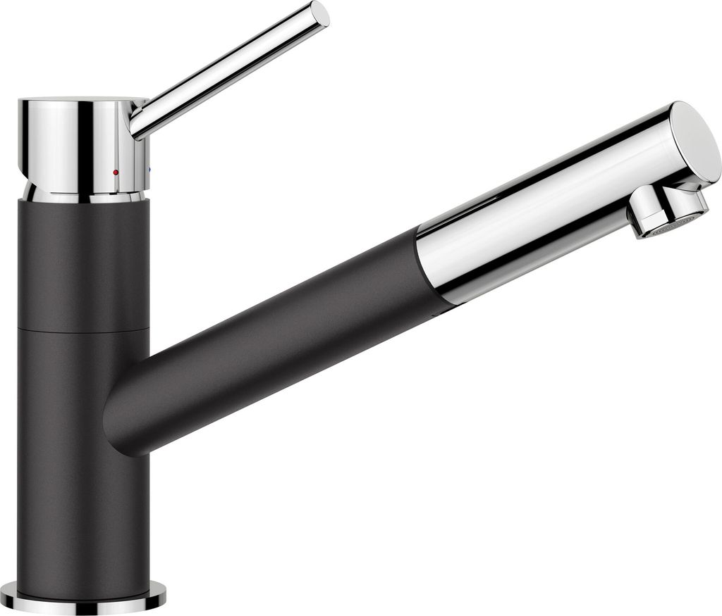 A studio shot of a kitchen faucet.