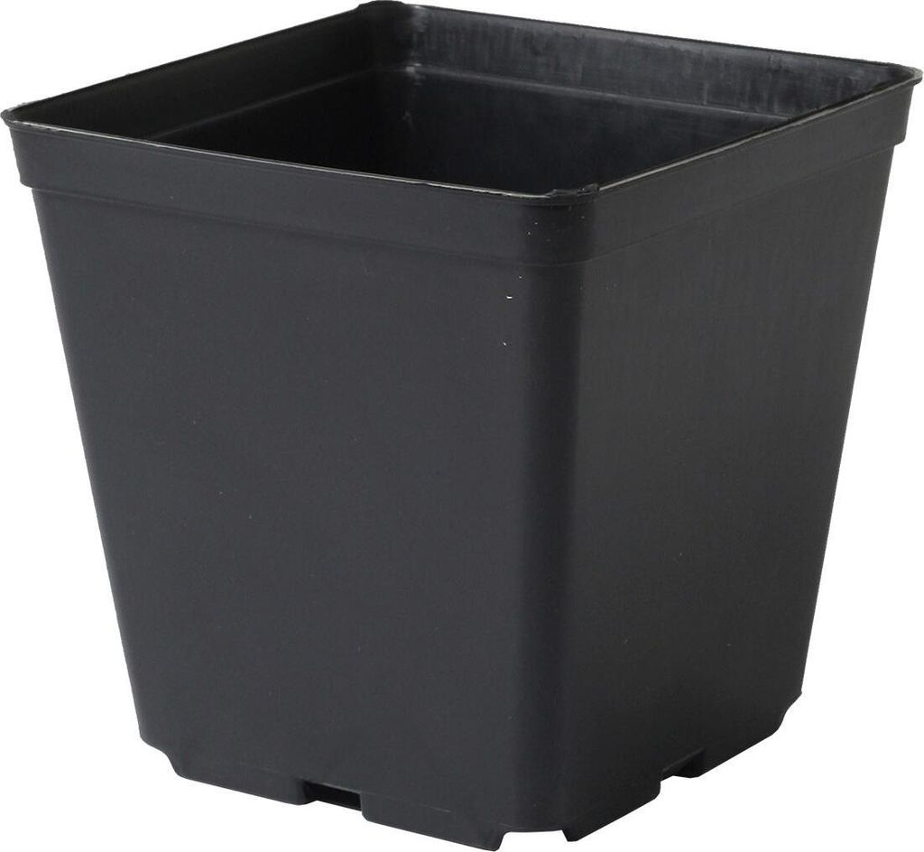 leichter quadratischer Blumentopf 9x9x10cm SCHWARZ (10 Produktbild 