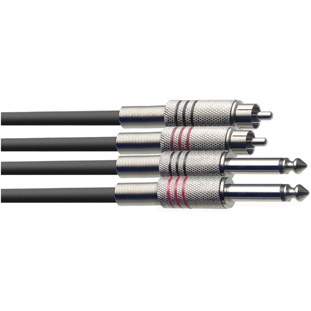 Stagg YC-03/2P2CH Pro Audiokabel - 2x Cinch M/ 2x Monoklinke