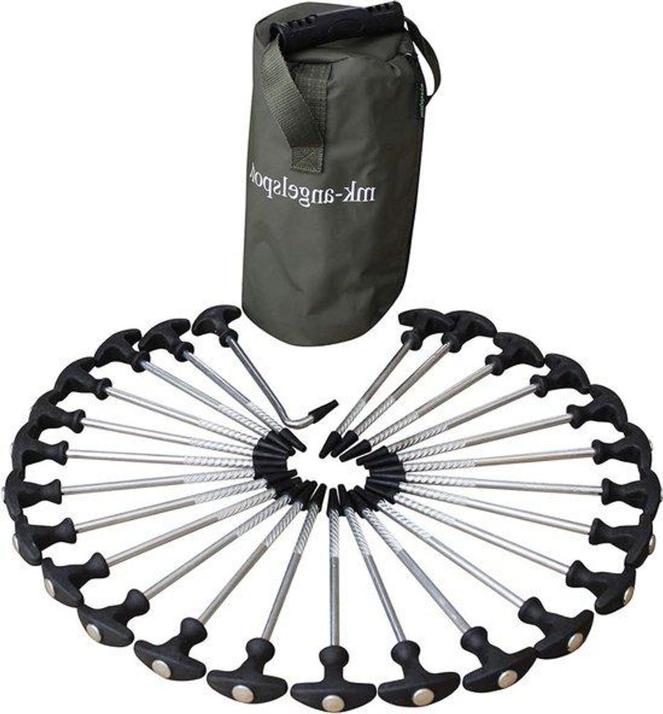 Tentankerhalterungen - Zinn - Campingzubehör - 20 cm 24 Stück - Silber