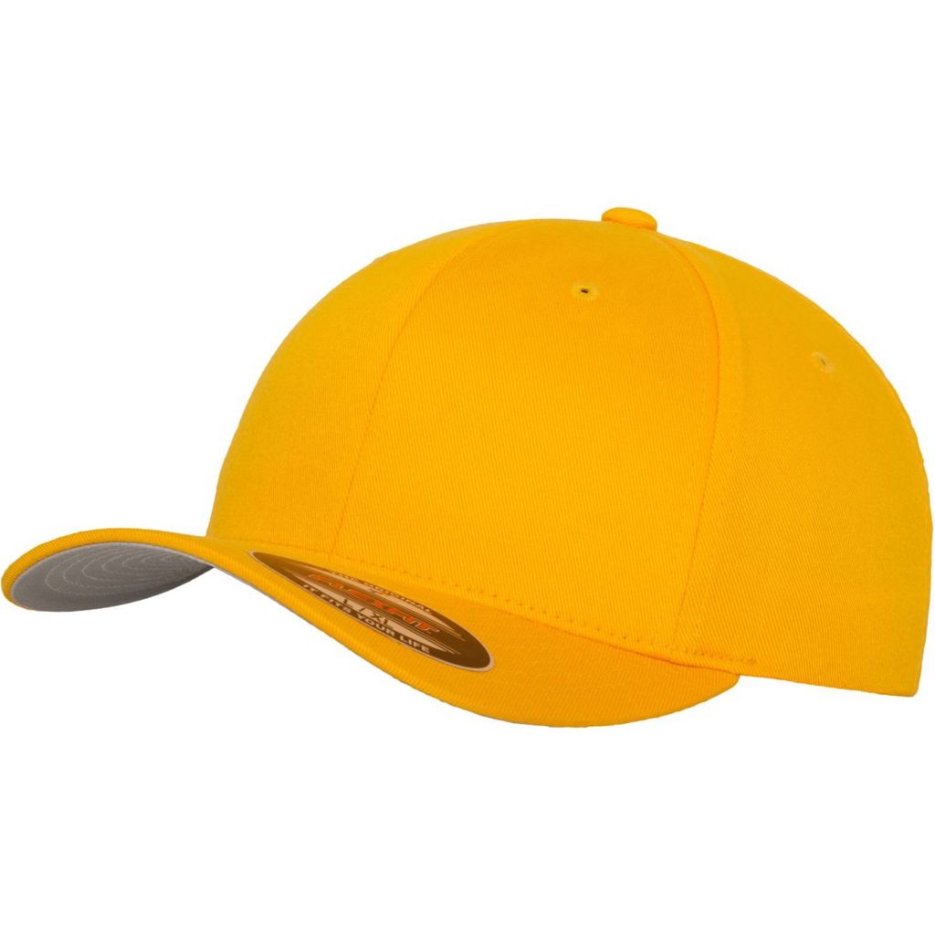 FLEXFIT 6277 | Wooly Combed Cap / Kappe / Mütze / Hut Stabile Front - Farbe: Gold - Größe: XS/S