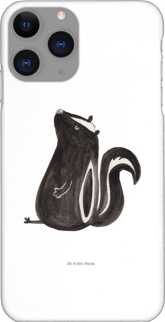 Mr. & Mrs. Panda Iphone 11 Pro Handyhülle Stinktier Sitzen - Weiß - Geschenk, Recht, Raubtier, Büro, Handy Case, Spruch, Premium Kunststoff, Bes...