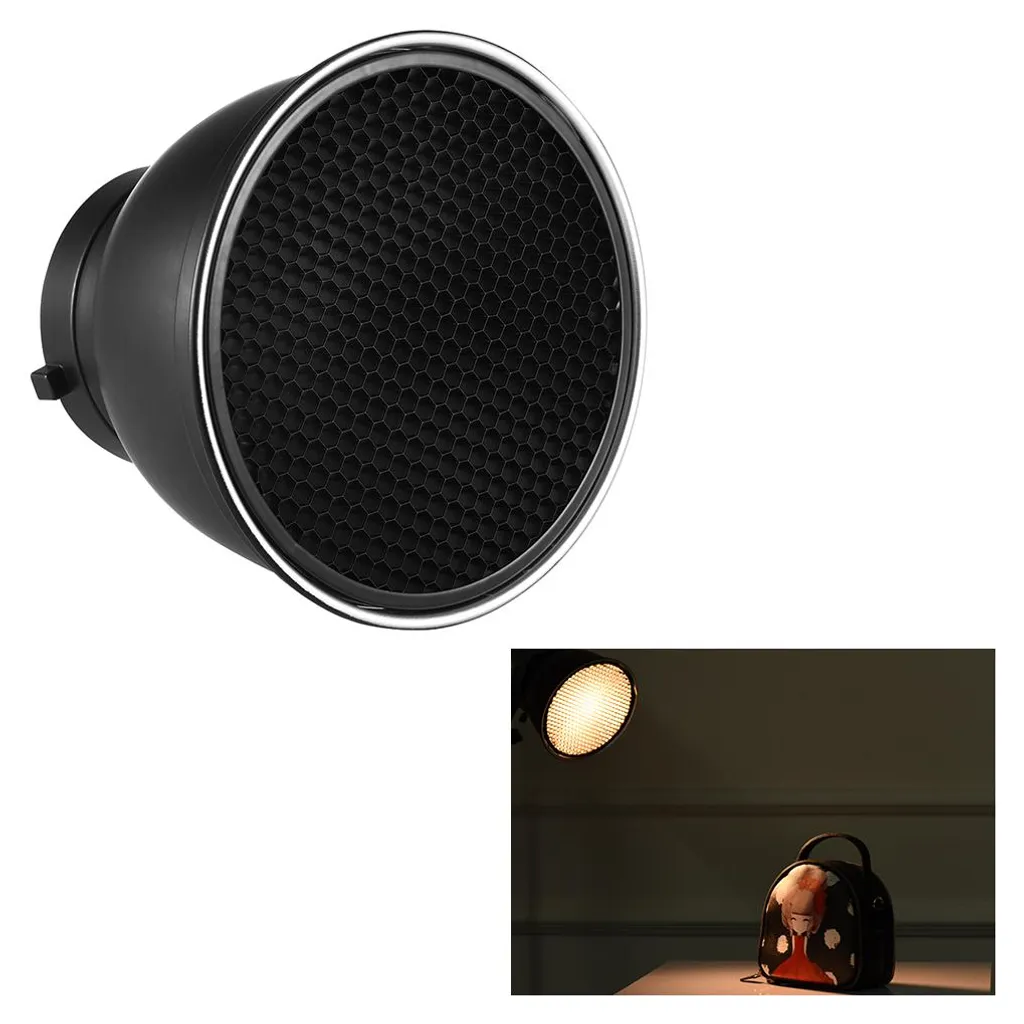 Riflettore Bowens 7" + Griglia 60°: Parabola per Flash Studio Alluminio