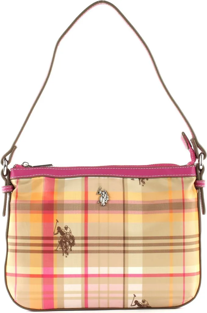 U.S. POLO ASSN. Houston Flat Crossbody Bag Fuchsia et Beige Multicolore