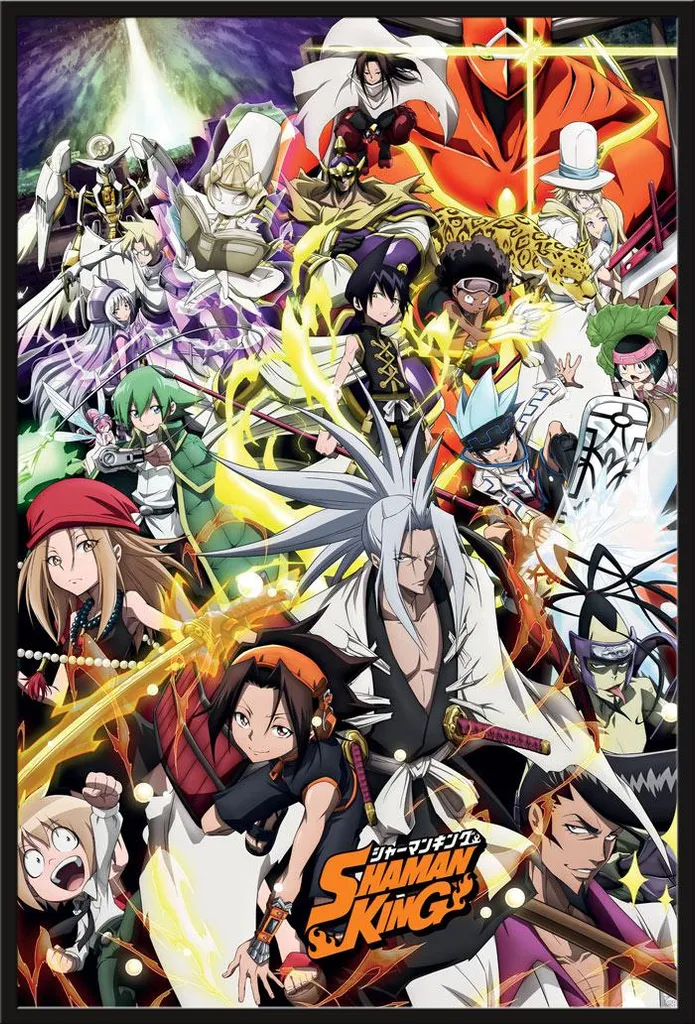 Affiche Shaman King Protégée : Cadre Shinsuke Noir et Vitre Acrylique Durable