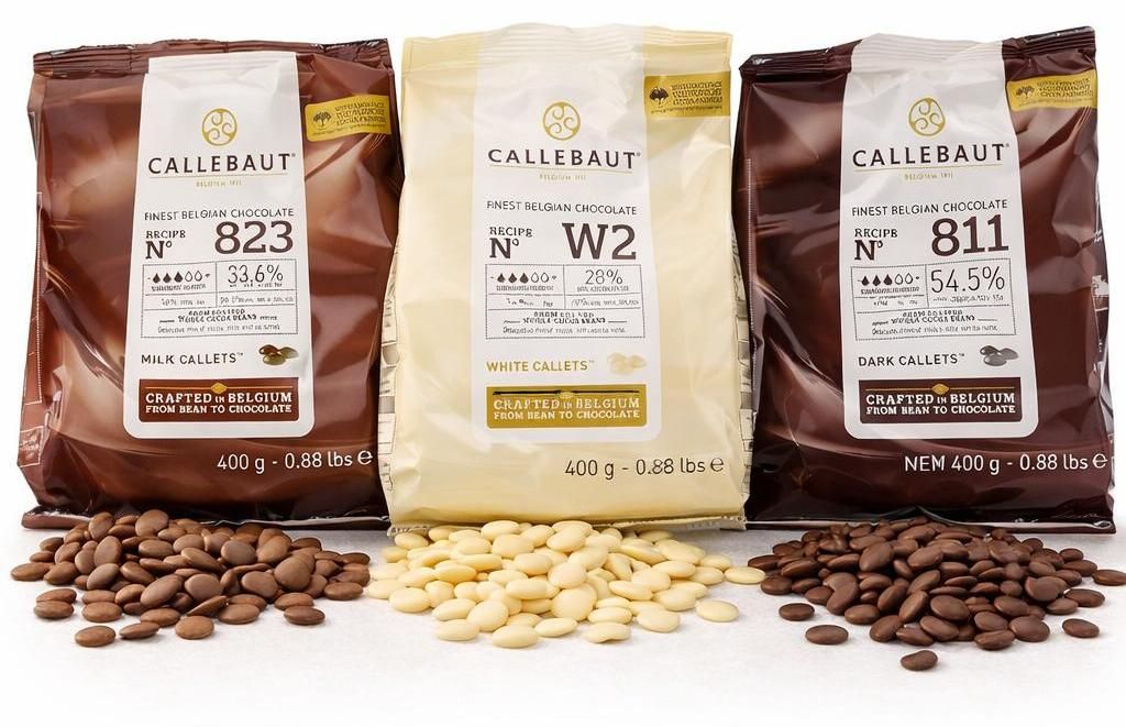 Callebaut 811,823,W2 Kuvertüre Callets im Set: Zartbitter-, Produktbild 