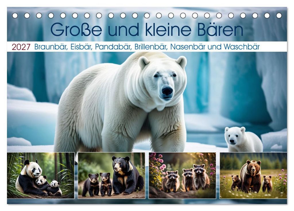 Große und kleine Bären (Tischkalender 2027 DIN A5 quer), CALVENDO Monatskalender