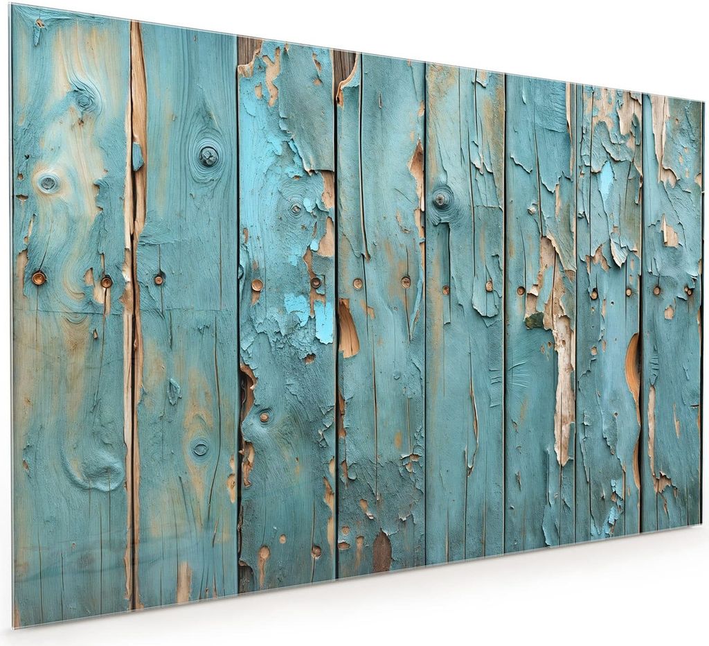 Küchenrückwand Spritzschutz Glas mit Motiv Abblätternde Holzplanken 40 x 40 cm