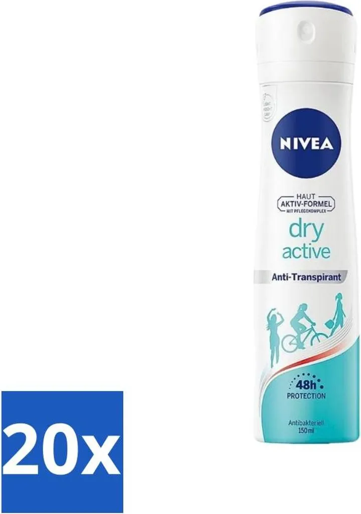 Nivea Dry Fresh 150ml Confezione da 20 - Deodorante 72h Scorta Folle