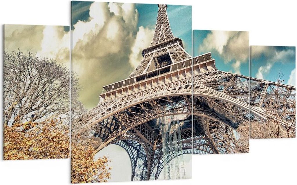 Bild auf Leinwand - Leinwandbild - Eiffel technik europa frankreich - 160x90cm - Wand Bild - Wanddeko - Leinwanddruck - Bilder - Kunstdruck - Leinw...