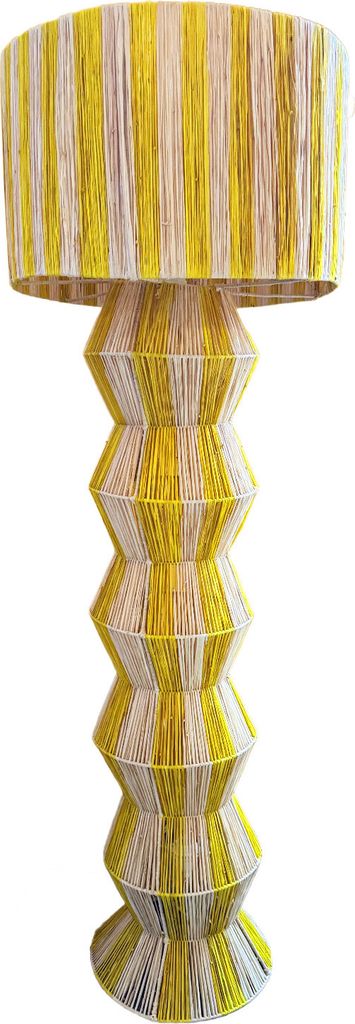 Marrakesch XXL Stehlampe Standleuchte 160 cm groß aus Raffia bast | Boho 2 flammige Lampe als Wohnzimmer Schlafzimmer oder Kinderzimmer Deko | Nat...