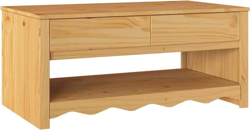 vidaXL Tavolino da Salotto Drammen 99x55cm | Legno Massello Pino Quercia