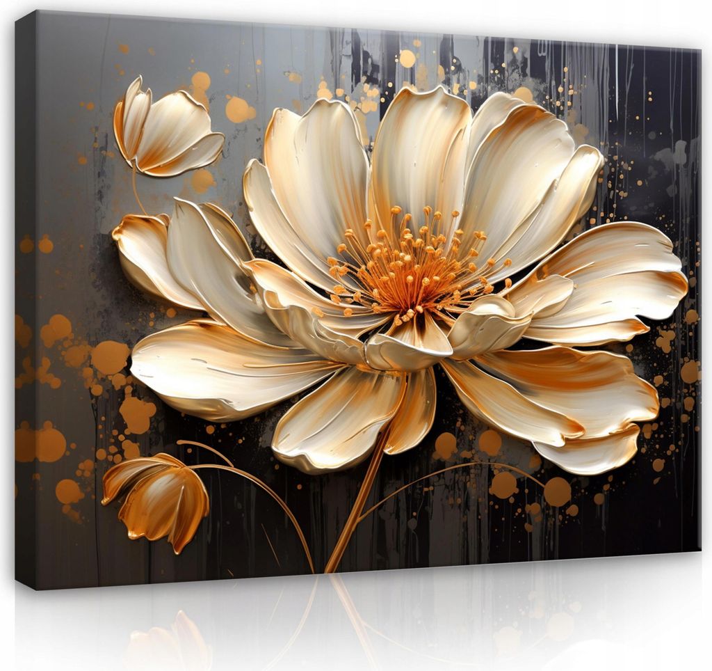 Leinwandbilder Abstrakt Lilia Blumen 3D Effekt 60x40 cm XXL Modern Canvas Bild auf Leinwand Bilder Leinwandbild Wandbilder Wohnzimmer Schlafzimmer