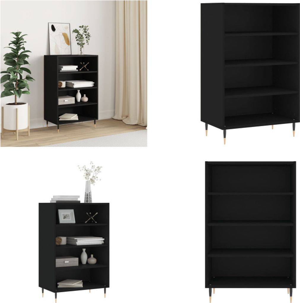 vidaXL Highboard Schwarz 57x35x90 cm Holzwerkstoff - Highboard - Highboards - Sideboard - Kabinett