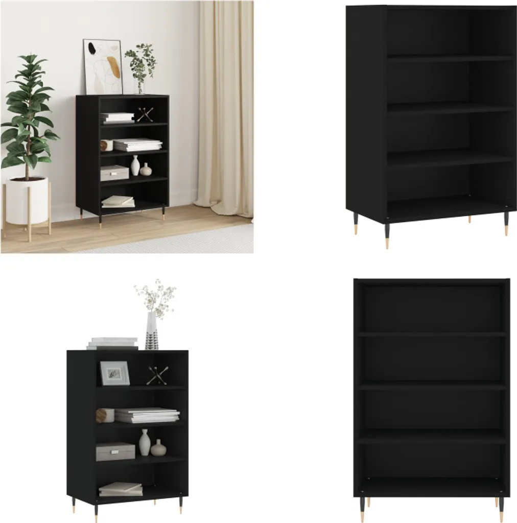 Credenza Nera per Soggiorno vidaXL | Mobiletto 57 cm con Ripiani