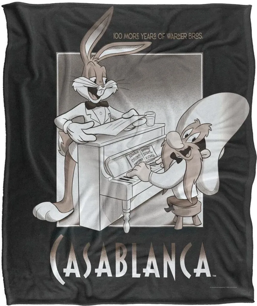 Couverture Looney Tunes Casablanca jeté de canapé pour soirée TV