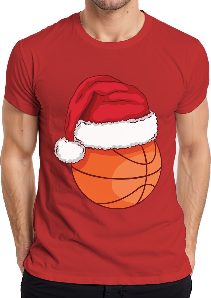 Basketball Weihnachtsmütze - Weihnachten Weihnachtsgeschenk Christmas Herren T-Shirt, Rot, S