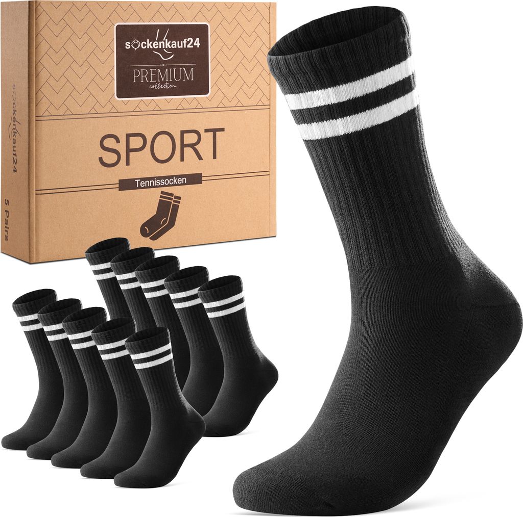 Tennissocken 5 Paar Premium Sportsocken Damen & Herren Crew Produktbild 
