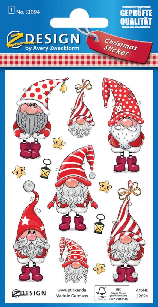 AVERY Zweckform ZDesign Vianočné samolepky "Elves" 1 list 7 Obrázok produktu 1