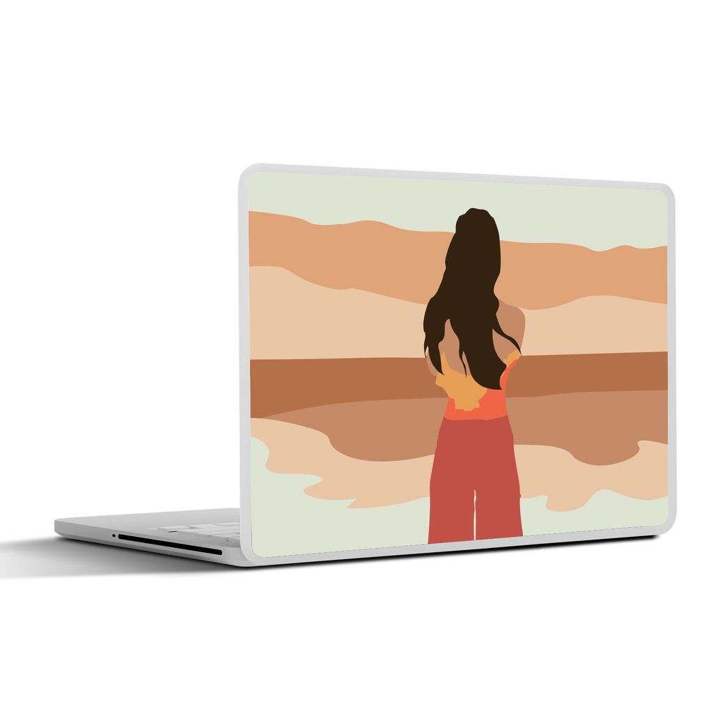 MuchoWow Laptop Aufkleber Sticker Cover Frauen - Kleidung - Strand 30x22 cm - Laptop-Sticker
