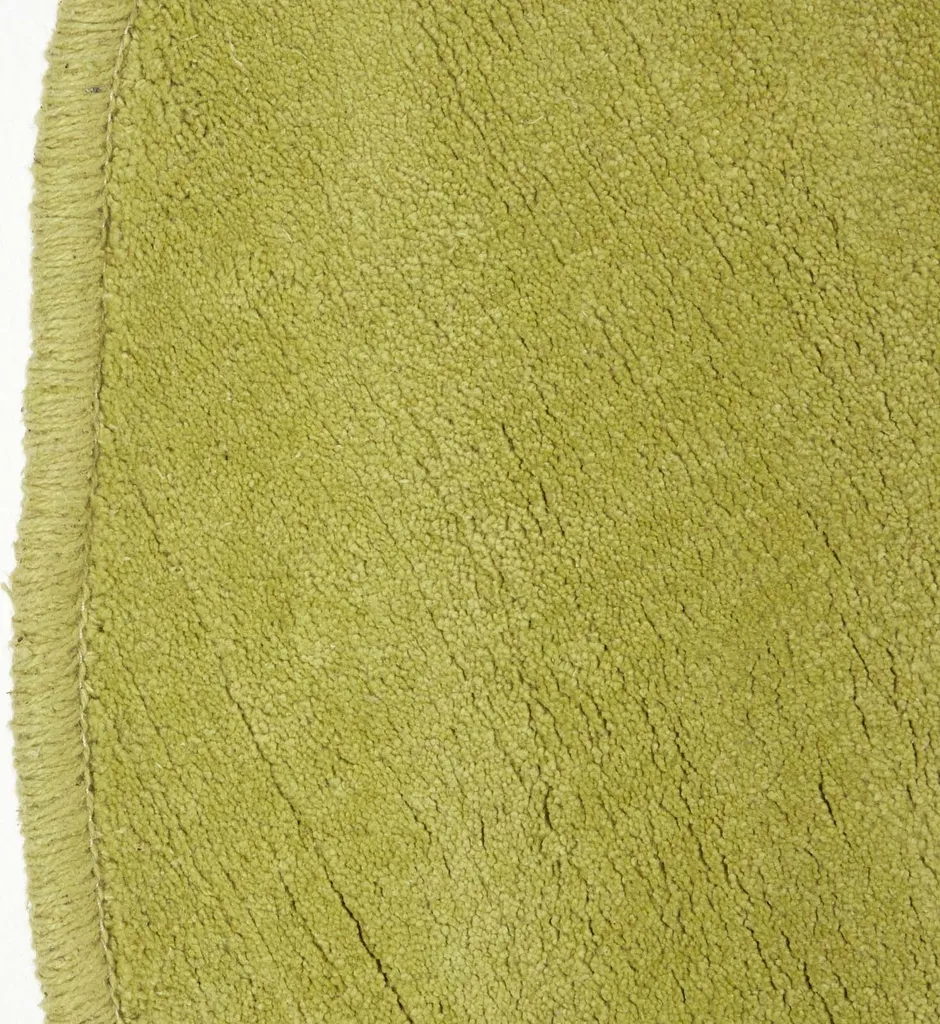 Tapis vert 100% coton 150 cm, texture poils courts doux et facile à laver