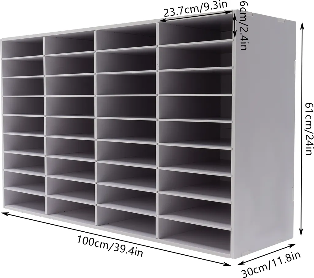 Porte-documents 36 compartiments en MDF pour trier le courrier au bureau