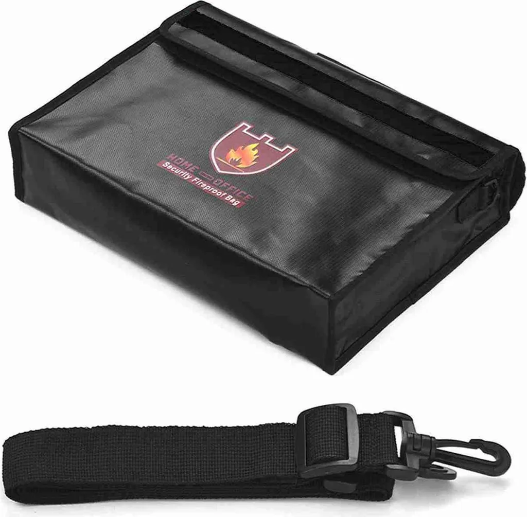 Sac à dossiers ignifugé noir haute protection pour documents format A4 - 7