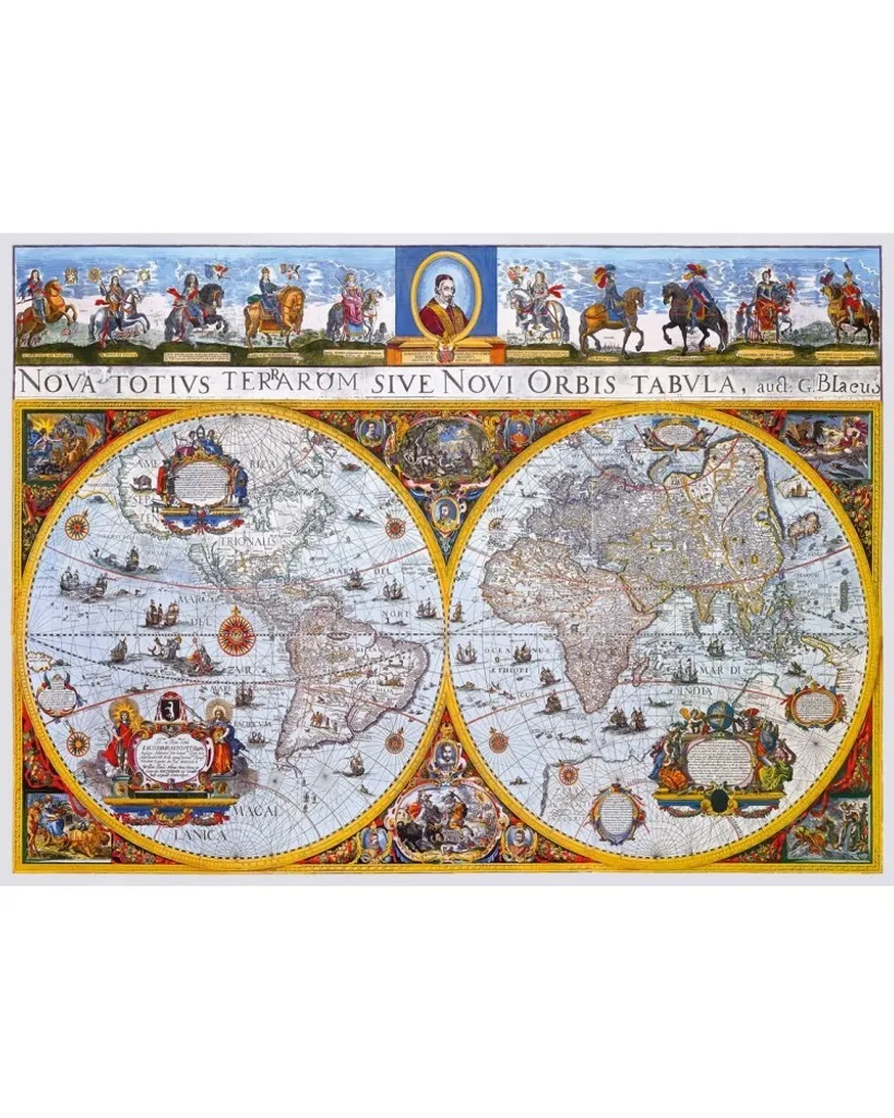 Grand puzzle en bois de 750 pièces avec carte ancienne Nova Terrarum