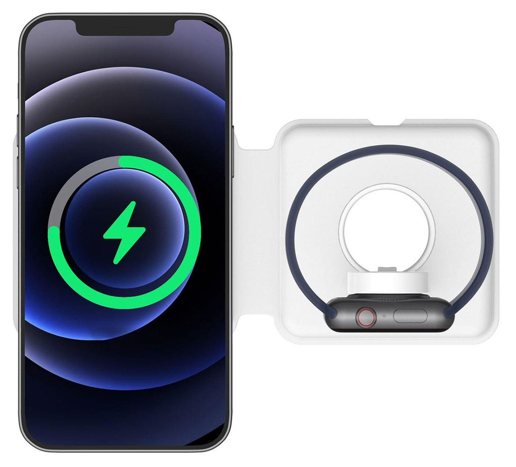 Ladegerät für iPhone Watch Pods 15 W 2 in 1 Slimline Wireless Magnetic