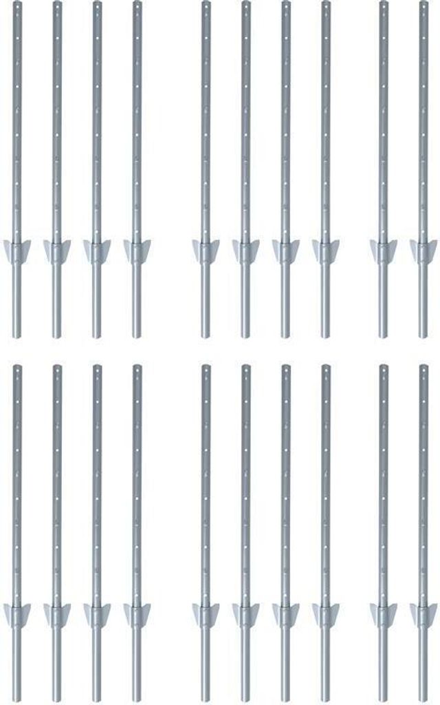 A set of fence posts arranged in a grid.