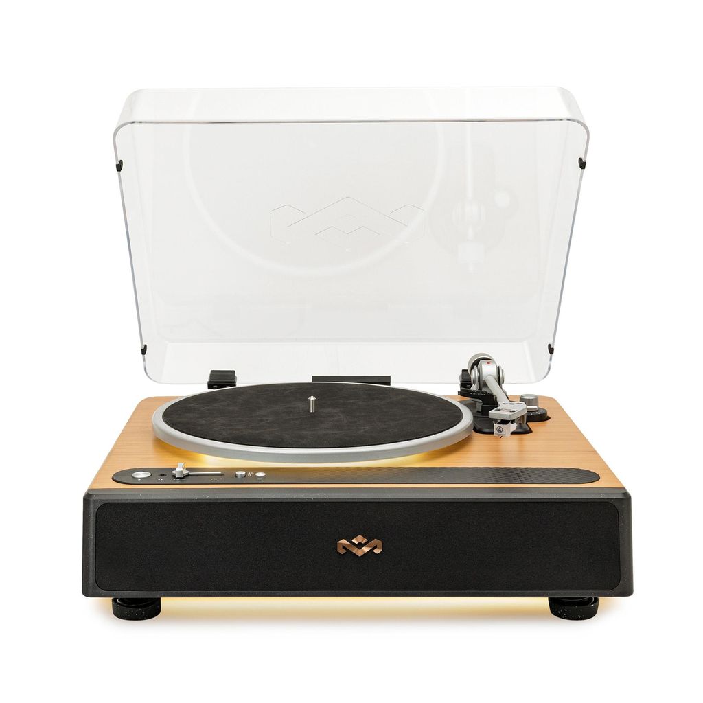 House of Marley EM-JT401-SB Plattenspieler mit Staubschutzhaube, Vorderansicht