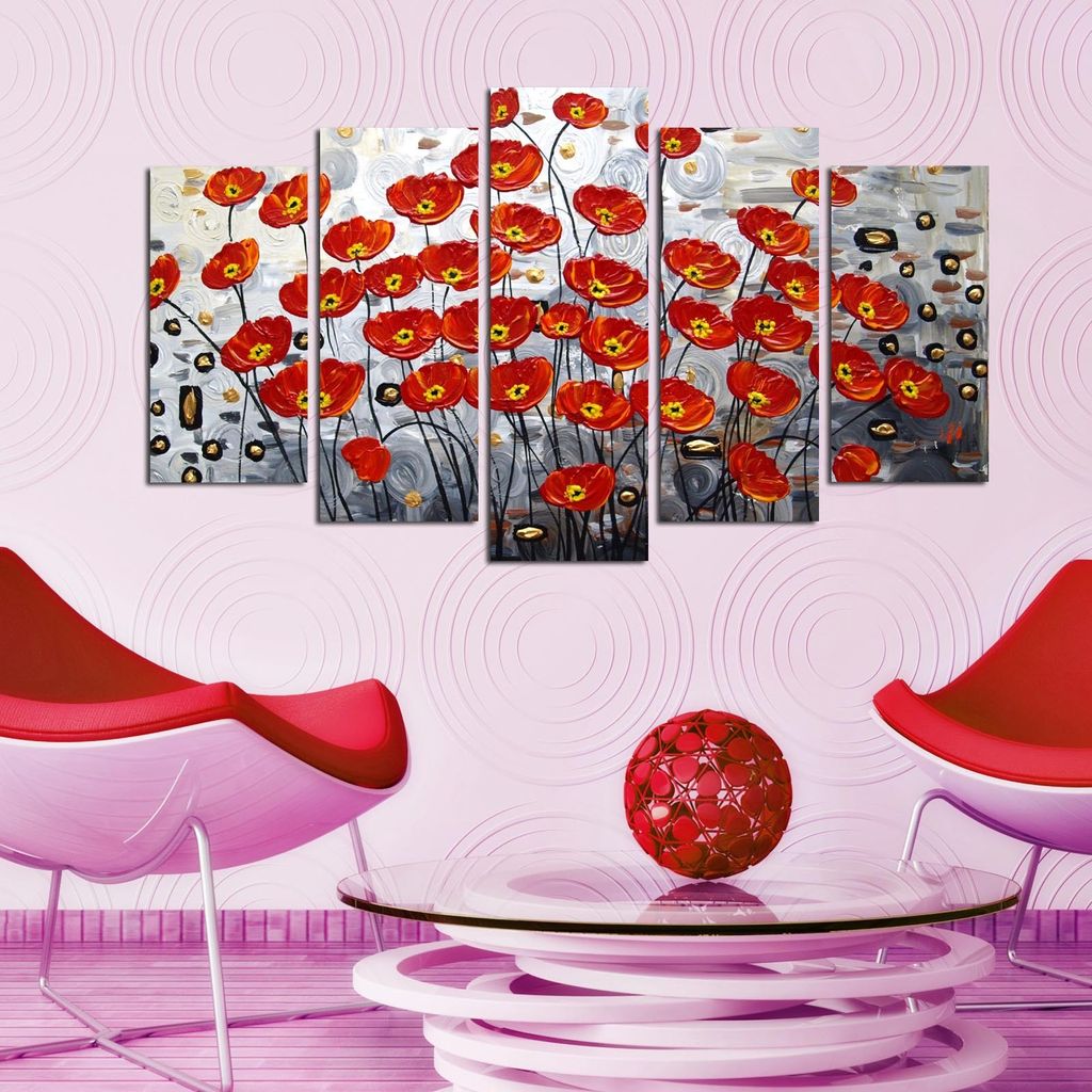 Wallity, 5PMDF- CHR1936, Bunt, Leinwandbilder, 110 x 60 cm, 100% MDF (Dicke: 3 mm)