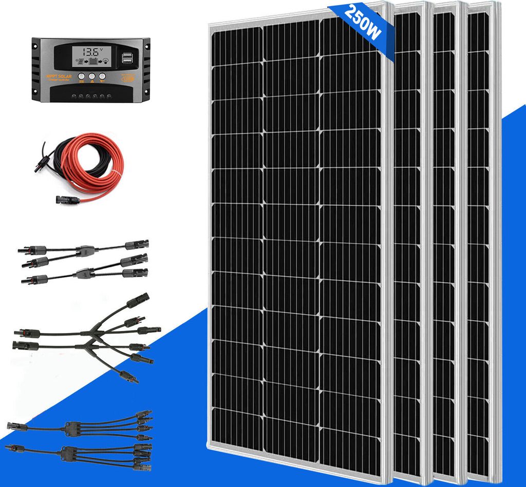 1000W Balkonkraftwerk Komplettset Photovoltaik Solaranlage Solarpanel Solarmodul Kit für Haus Garten Camper Wohnwagen