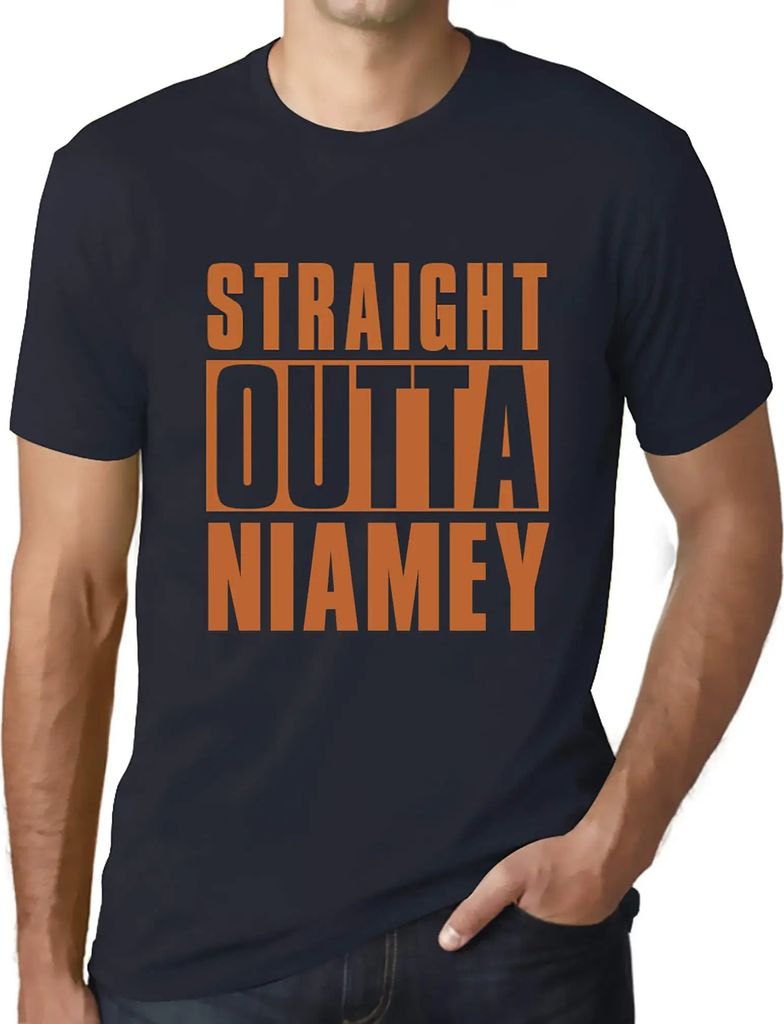 Herren Grafik T-Shirt Direkt aus Niamey – Straight Outta Niamey – Öko-Verantwortlich Vintage Jahrgang Kurzarm Lustige Druck Geburtstag Geschen...
