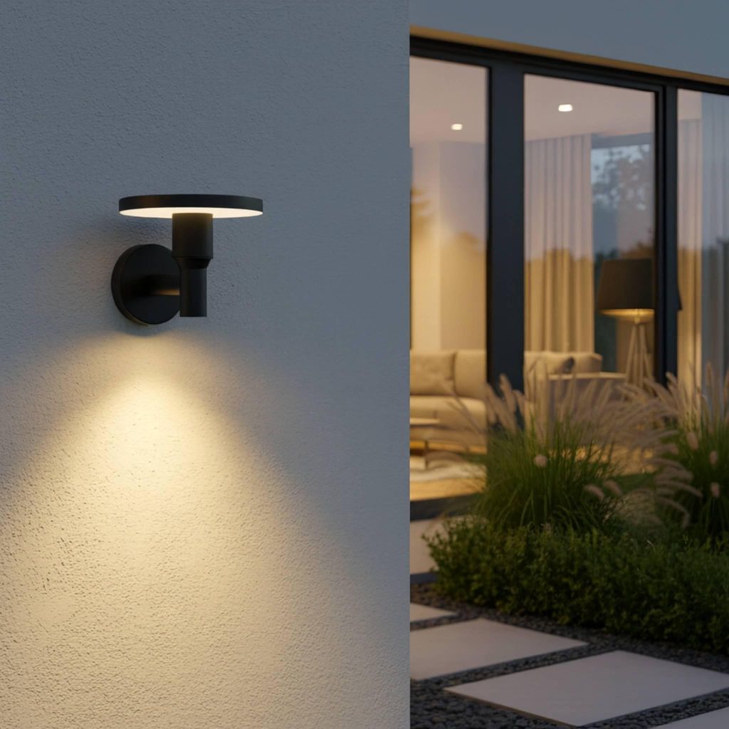 LUMILED LED Außenwandleuchte CCT 12W 3000-6500K IP65 Schwarz Wandleuchte Außen Modern Aluminium Warmweiß Neutralweiß Kaltweiß Außenlampe Fass...