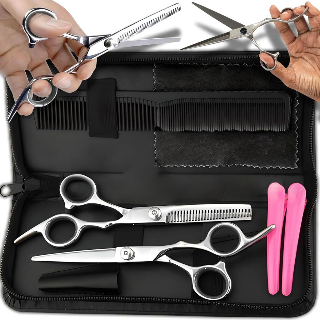 Haarschere Set Professionelle Schere Profi Friseur Friseurscheren mit Etui Premium Friseurschere Effilierschere M?nner Frauen Kinder Edelstahl Retoo