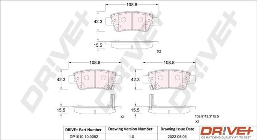 Plaquettes de frein arrière pour CR-V III (RE) - Kit de freinage Dr!ve+