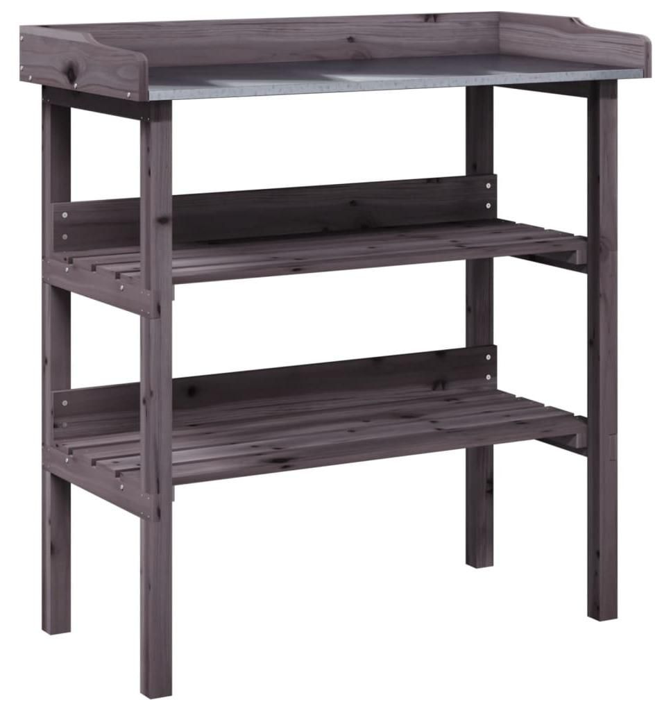 vidaXL Pflanztisch mit Ablagen Grau 78x38x82,5 cm Produktbild 