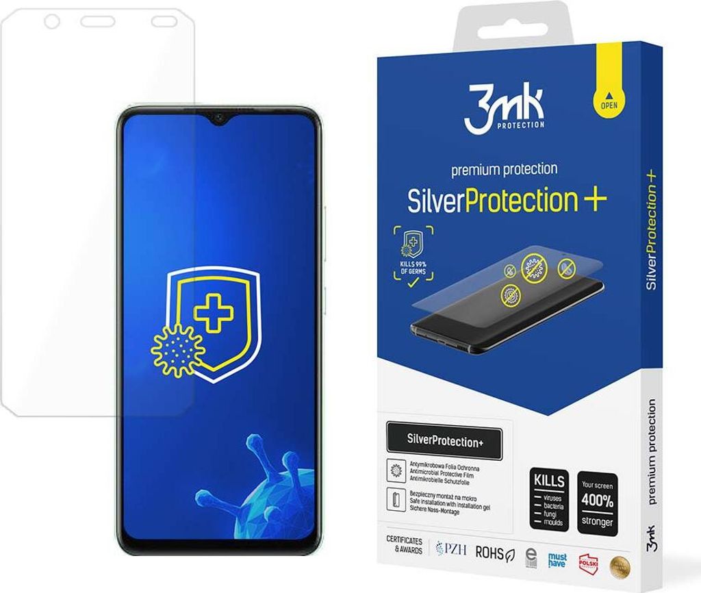 3mk Display Antimikrobielle Schutzfolie SilverProtection+ für Infinix Smart 7 HD 0,21mm Self-Heal