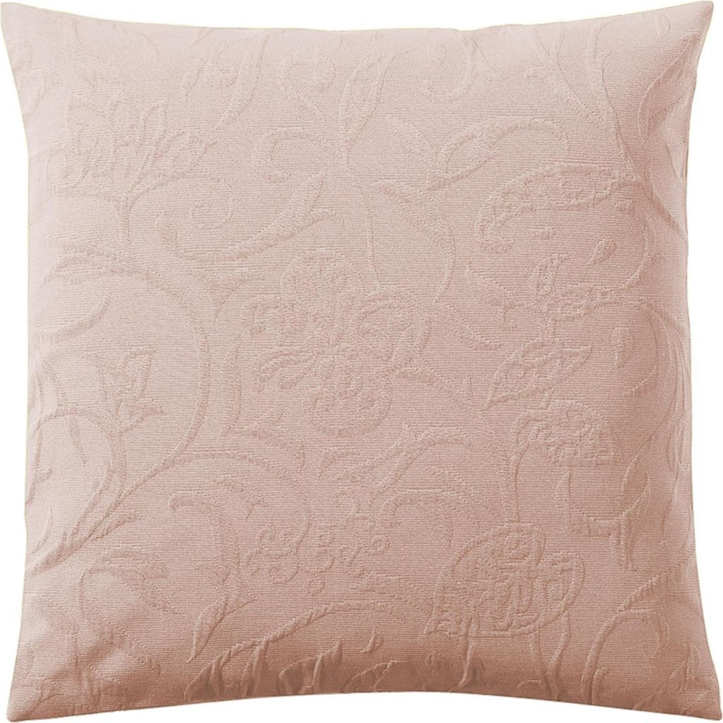 Pichler bügelfreier Piqué floral, ornamental Kissenhülle 2er Set 40 x 40 cm CORDOBA Rechteck altrosa