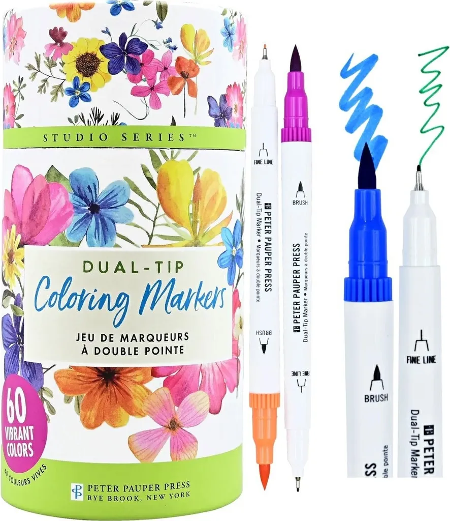 Marqueurs double face Dual-Tip 60 couleurs pour dessin et coloriage