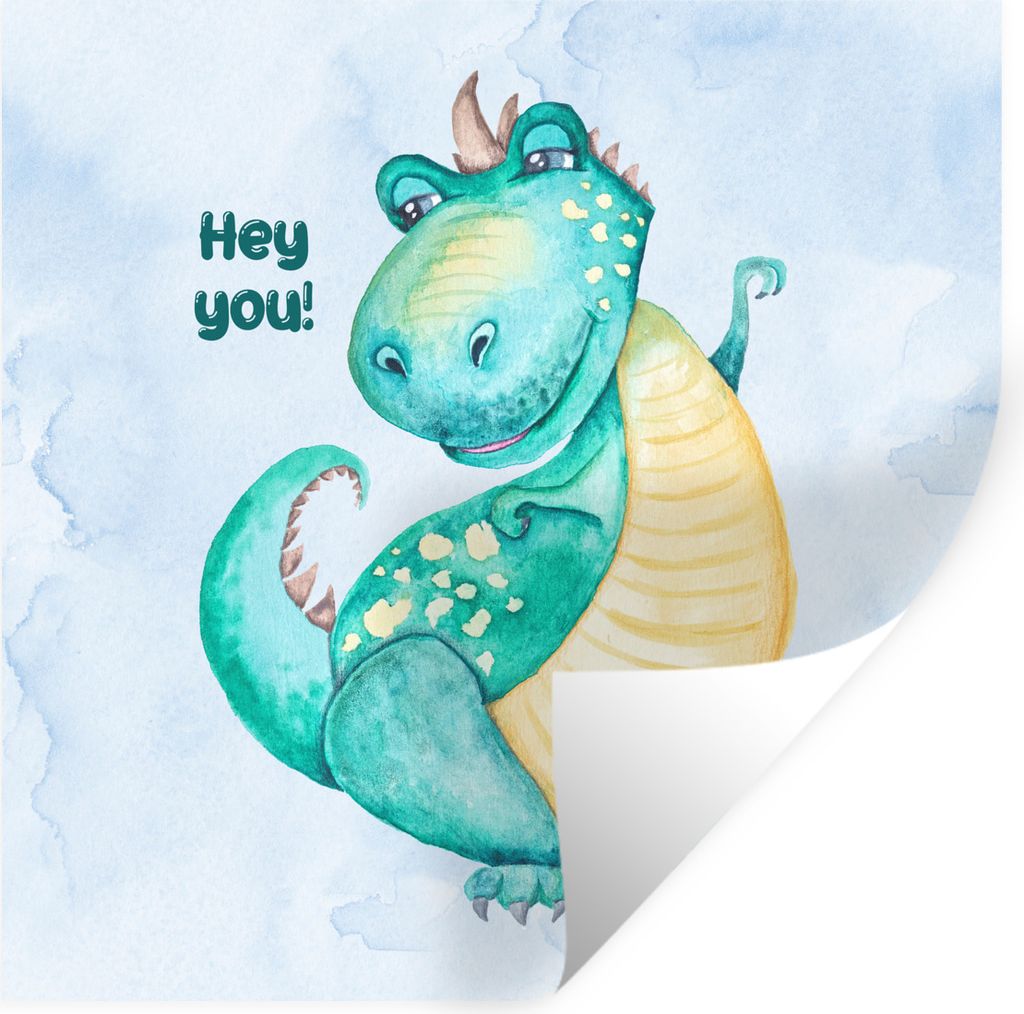 MuchoWow Wandtattoo Wandsticker Wandaufkleber Dinosaurier - Zitate - Kinderzimmer - Jungen - Mädchen - Kinder 50x50 cm Selbstklebend und Reposit...