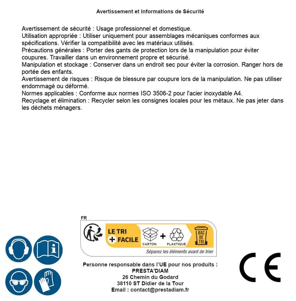 Assortiment d'Écrous en Inox A4 Marine M3-M16 pour Fixations D-Work
