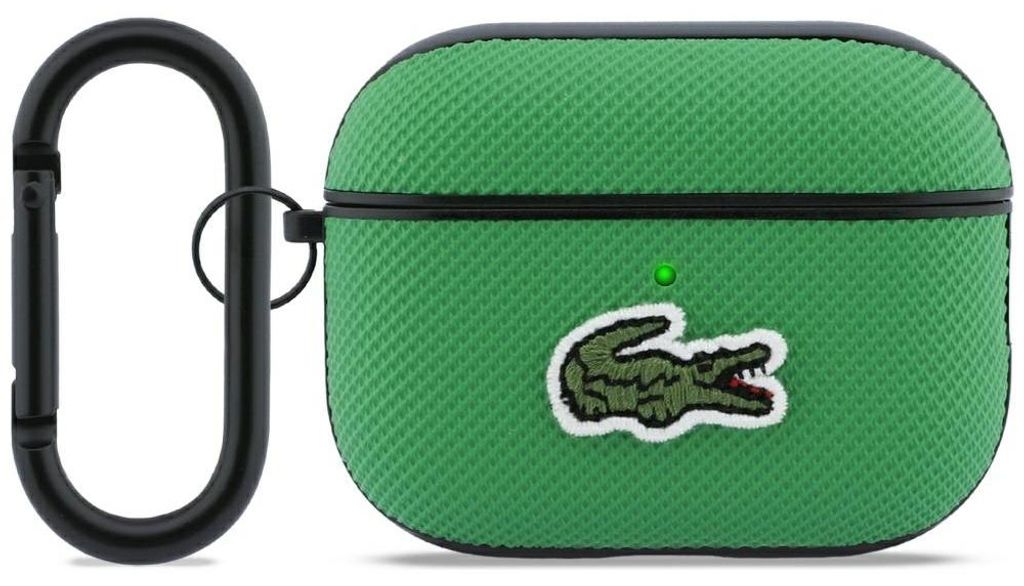 Hülle Case AirPods Pro 3 Lacoste grün Logo Krokodil mit Karabiner